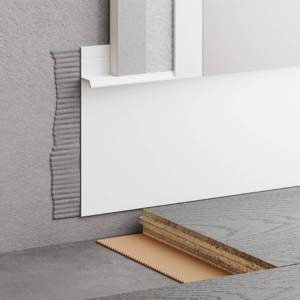 Плинтус алюминиевый скрытый с подсветкой Modern Decor RAL 9003 Белый 55-80-74 2500×80×12,8